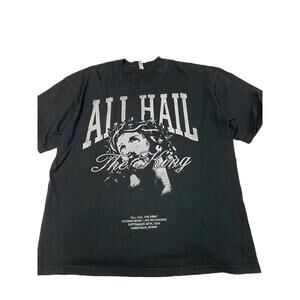 Mens LOS ANGELES APPAREL Black 6.5 oz "All Hail The king" T Shirt Sz L
